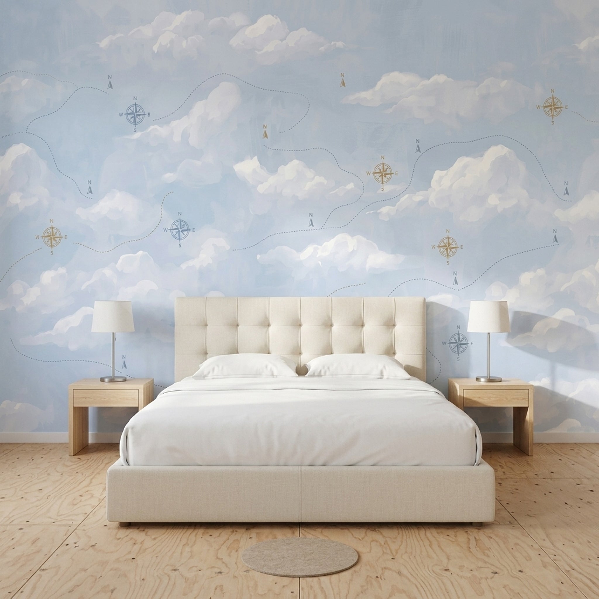 Compass Rose Wallpaper Navigation Travel Map Removable Wall Decor