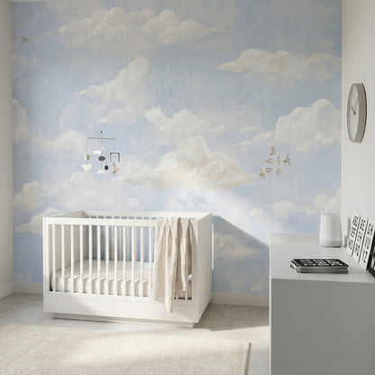 Sky Wallpaper Clouds Removable Birds Wall Decor