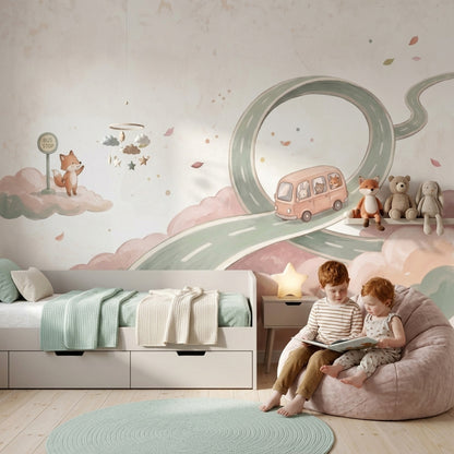 Watercolor Texture Wallpaper Pastel Nursery Removable Wall Decor