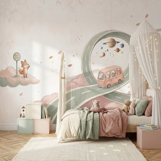 Watercolor Texture Wallpaper Pastel Nursery Removable Wall Decor