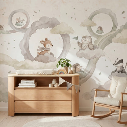 Cloudy Sky Wallpaper Nursery Removable Kids Wall Decor