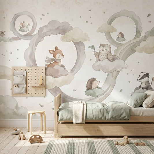 Cloudy Sky Wallpaper Nursery Removable Kids Wall Decor
