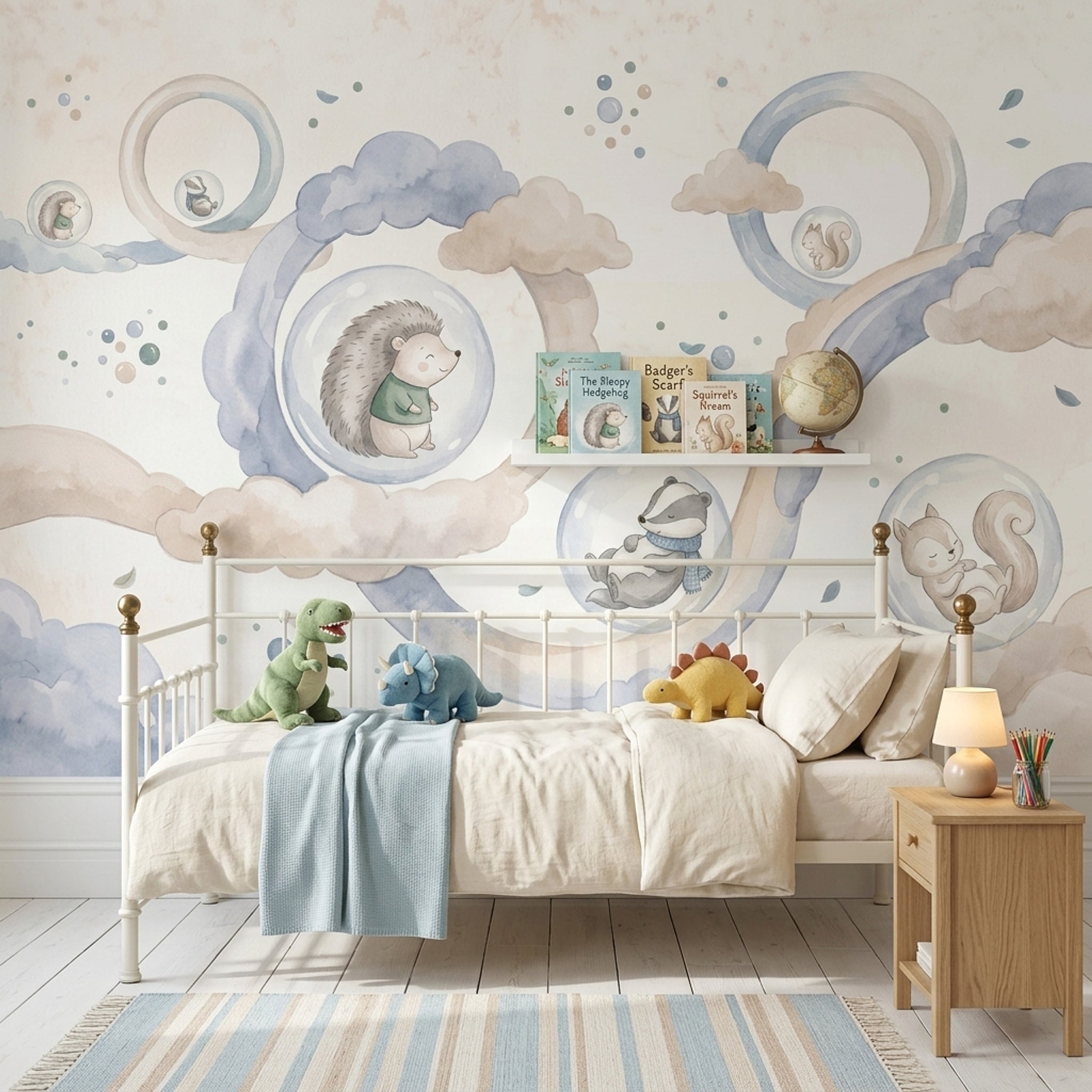 Woodland Animals Wallpaper Watercolor Nursery Removable Wall Decor