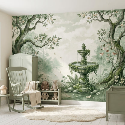 Cloudy Sky Wallpaper Misty Woodland Removable Wall Decor