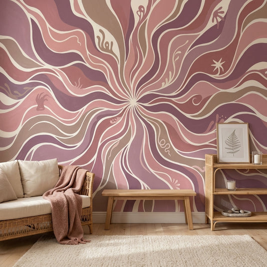 Mid Century Modern Wallpaper Retro Abstract Wall Mural