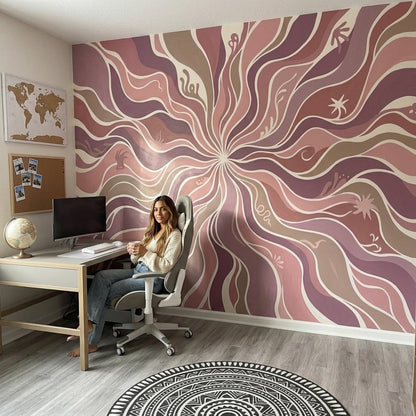 Mid Century Modern Wallpaper Retro Abstract Wall Mural