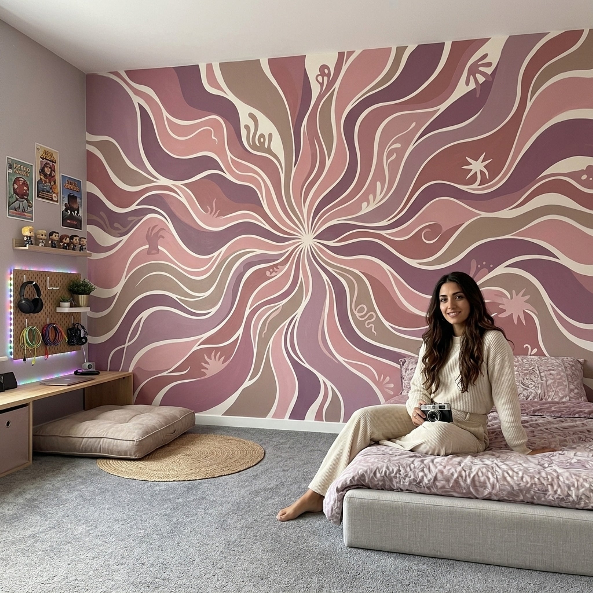 Mid Century Modern Wallpaper Retro Abstract Wall Mural