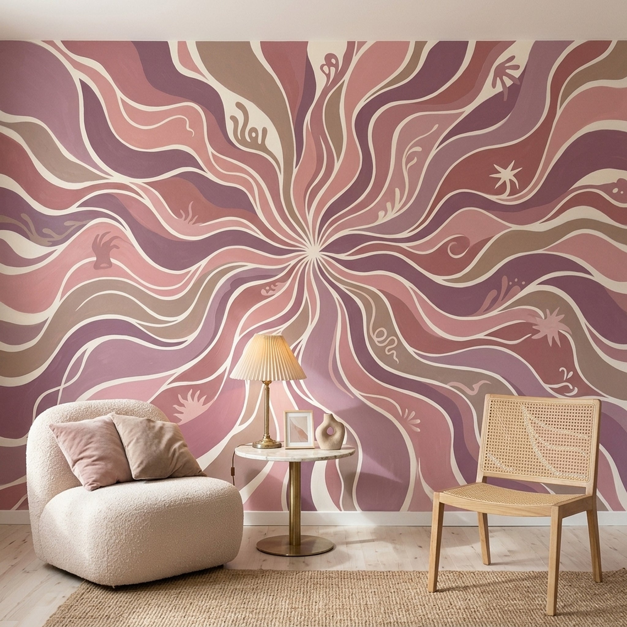 Mid Century Modern Wallpaper Retro Abstract Wall Mural