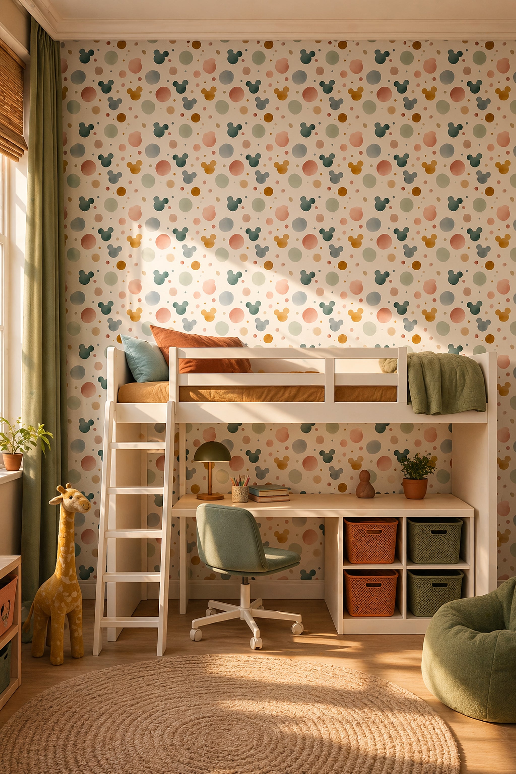 Abstract Dots Wallpaper Watercolor Circles Removable Soft Pastel Wall Decor