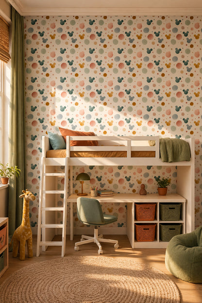 Abstract Dots Wallpaper Watercolor Circles Removable Soft Pastel Wall Decor