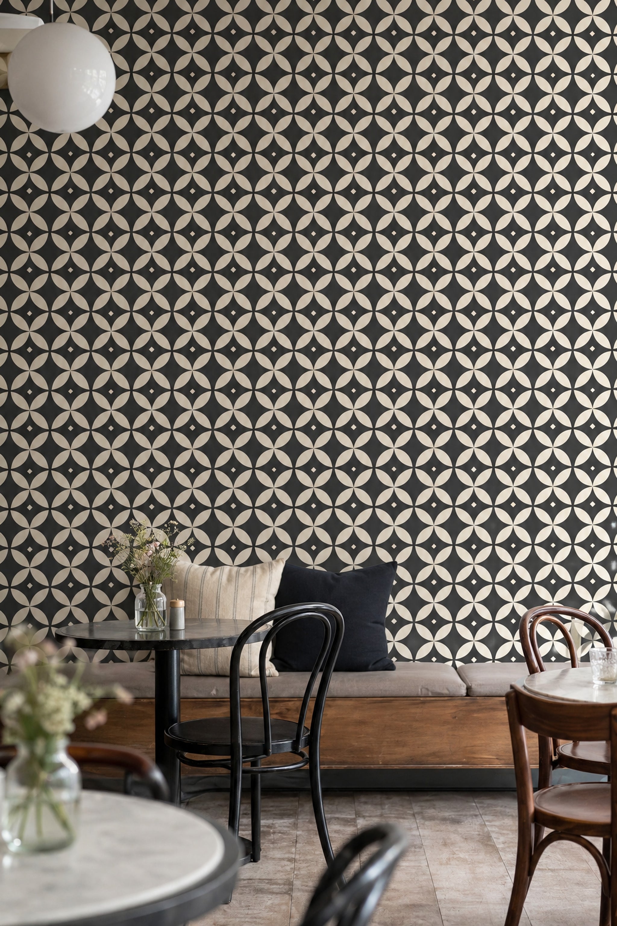 Mid Century Modern Wallpaper Retro Geometric Decorative Mural