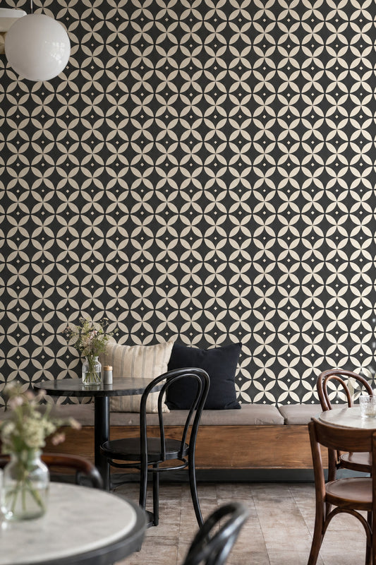 Mid Century Modern Wallpaper Retro Geometric Decorative Mural