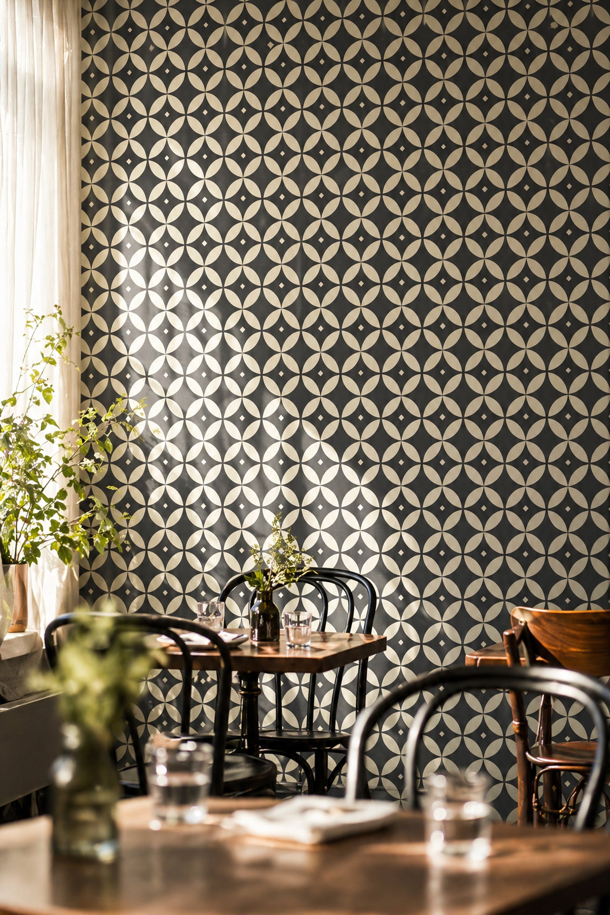 Mid Century Modern Wallpaper Retro Geometric Decorative Mural