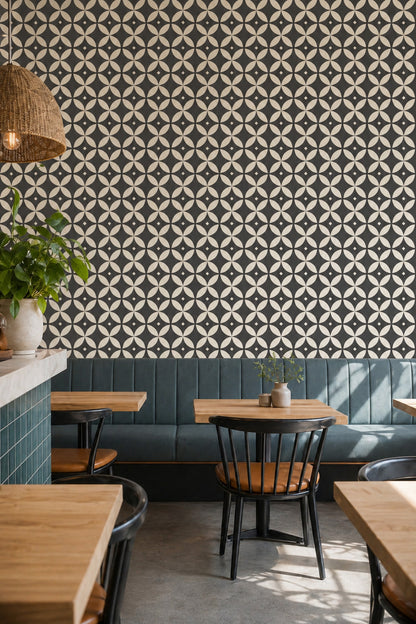 Mid Century Modern Wallpaper Retro Geometric Decorative Mural