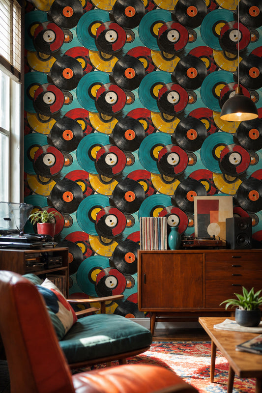 Mid-Century Modern Wallpaper Retro Vintage Removable Wall Decor