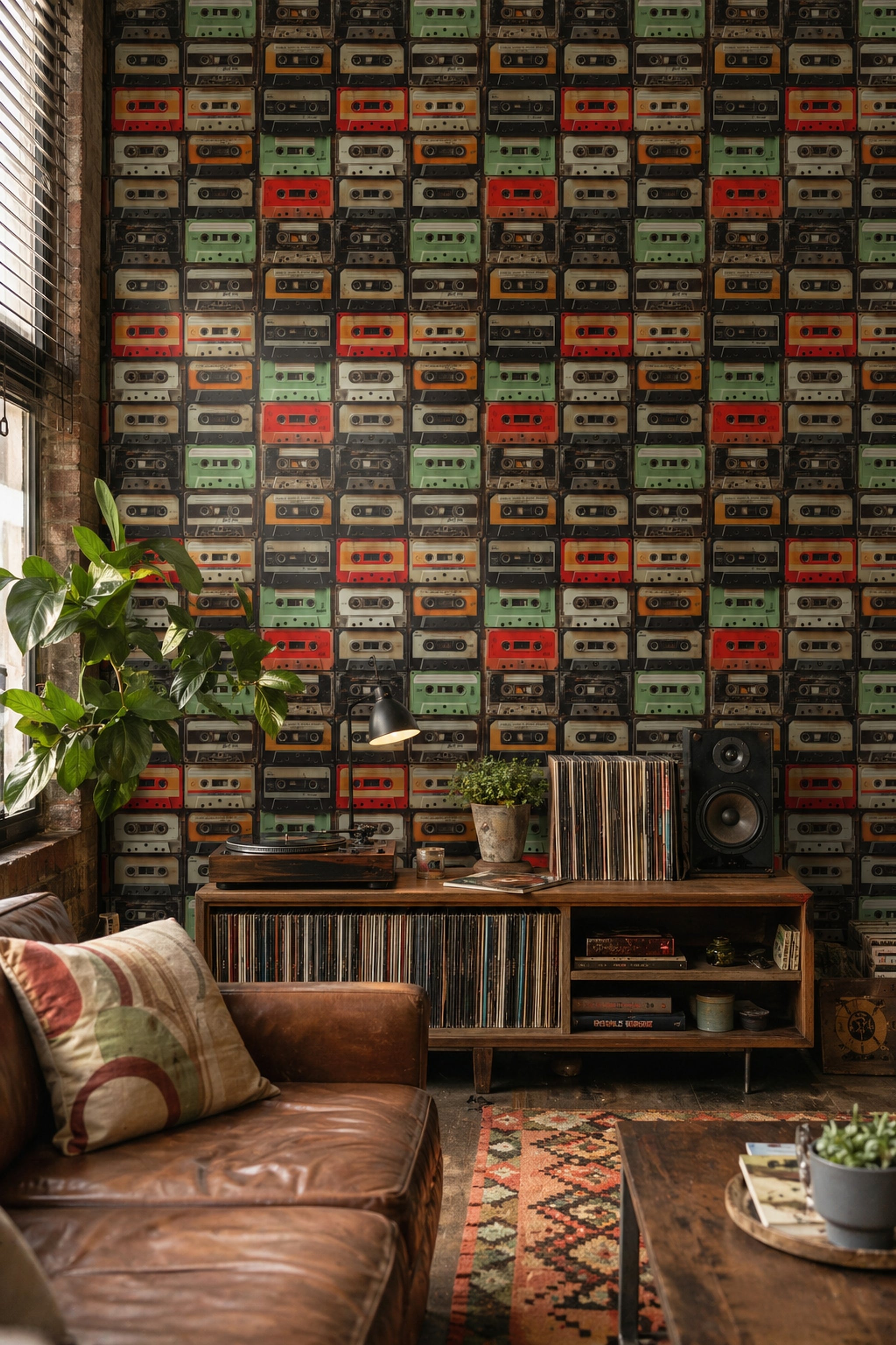 Vintage Cassette Tapes Wallpaper Retro Music Wall Decor