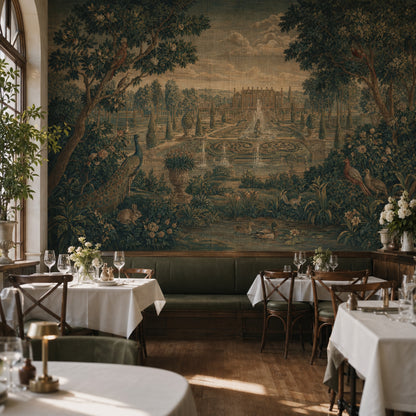 Muted Green Wallpaper Garden Chateau Removable Wall Decor