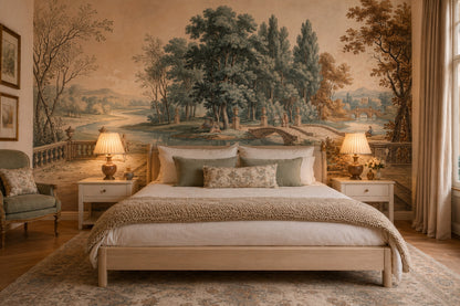 Paper Texture Wallpaper Garden Scene Landscape Removable Wall Decor