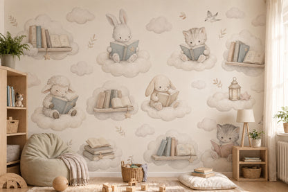White Background Wallpaper Nursery Kids Wall Mural