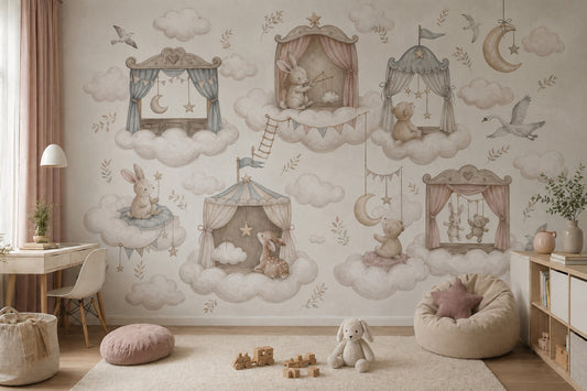 Nursery Wallpaper Watercolor Removable Storybook Wall Decor