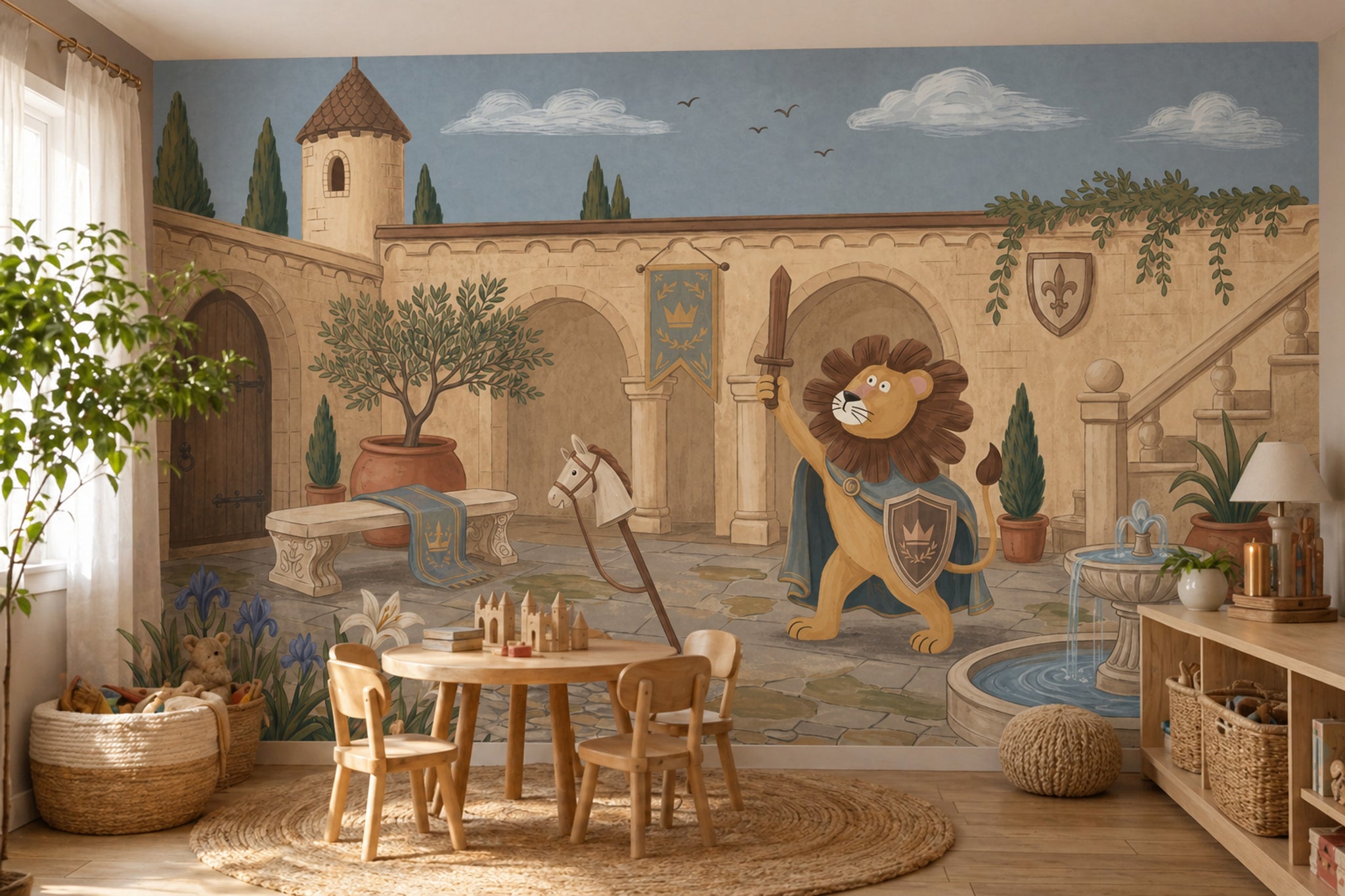 Walls Wallpaper Castle Kids Removable Wall Decor