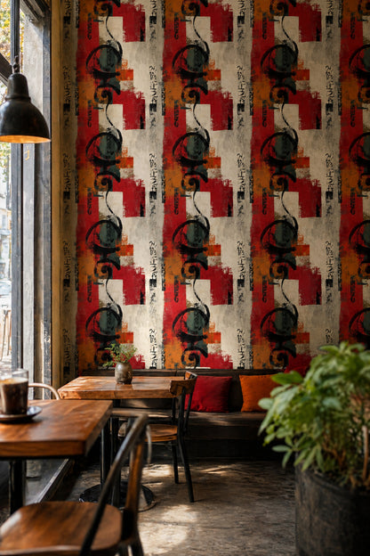 Grunge Texture Wallpaper Abstract Mixed Media Removable Wall Decor