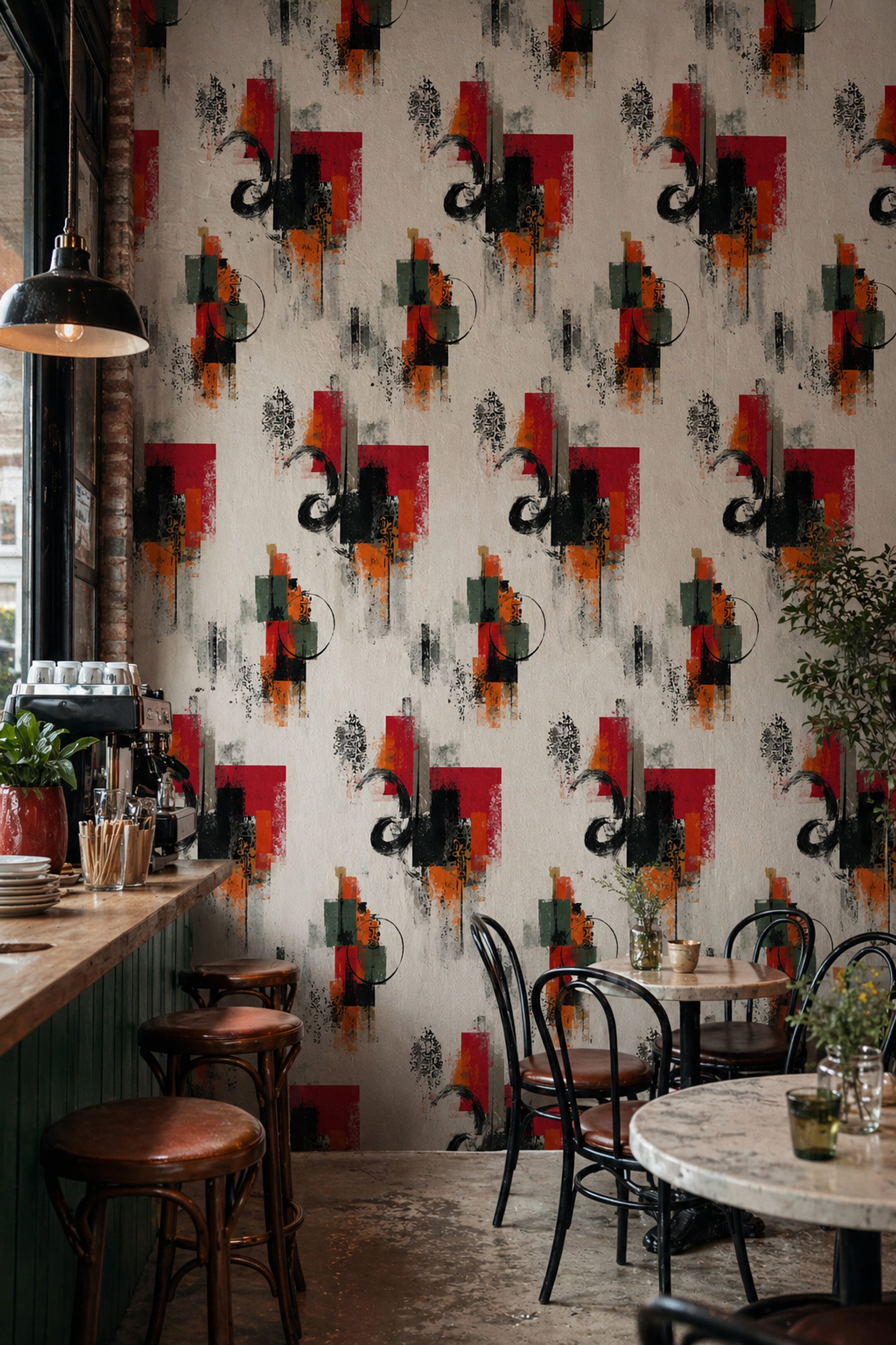 Muted Green Wallpaper Abstract Grunge Decorative Mural