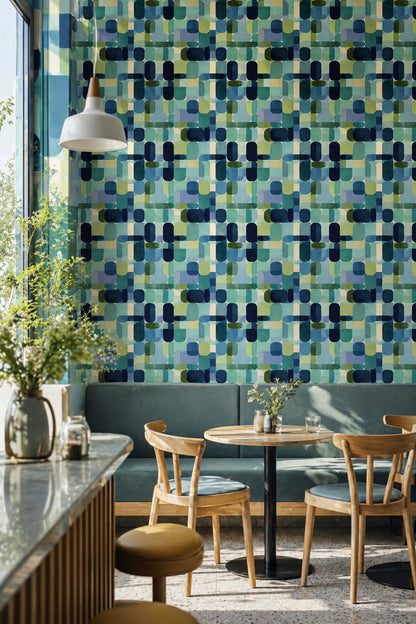 Mid Century Modern Wallpaper Retro Geometric Decorative Mural