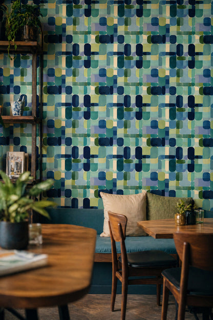 Mid Century Modern Wallpaper Retro Geometric Decorative Mural