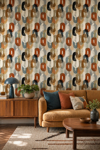 Mid Century Modern Wallpaper Modern Removable Contemporary Wall Decor