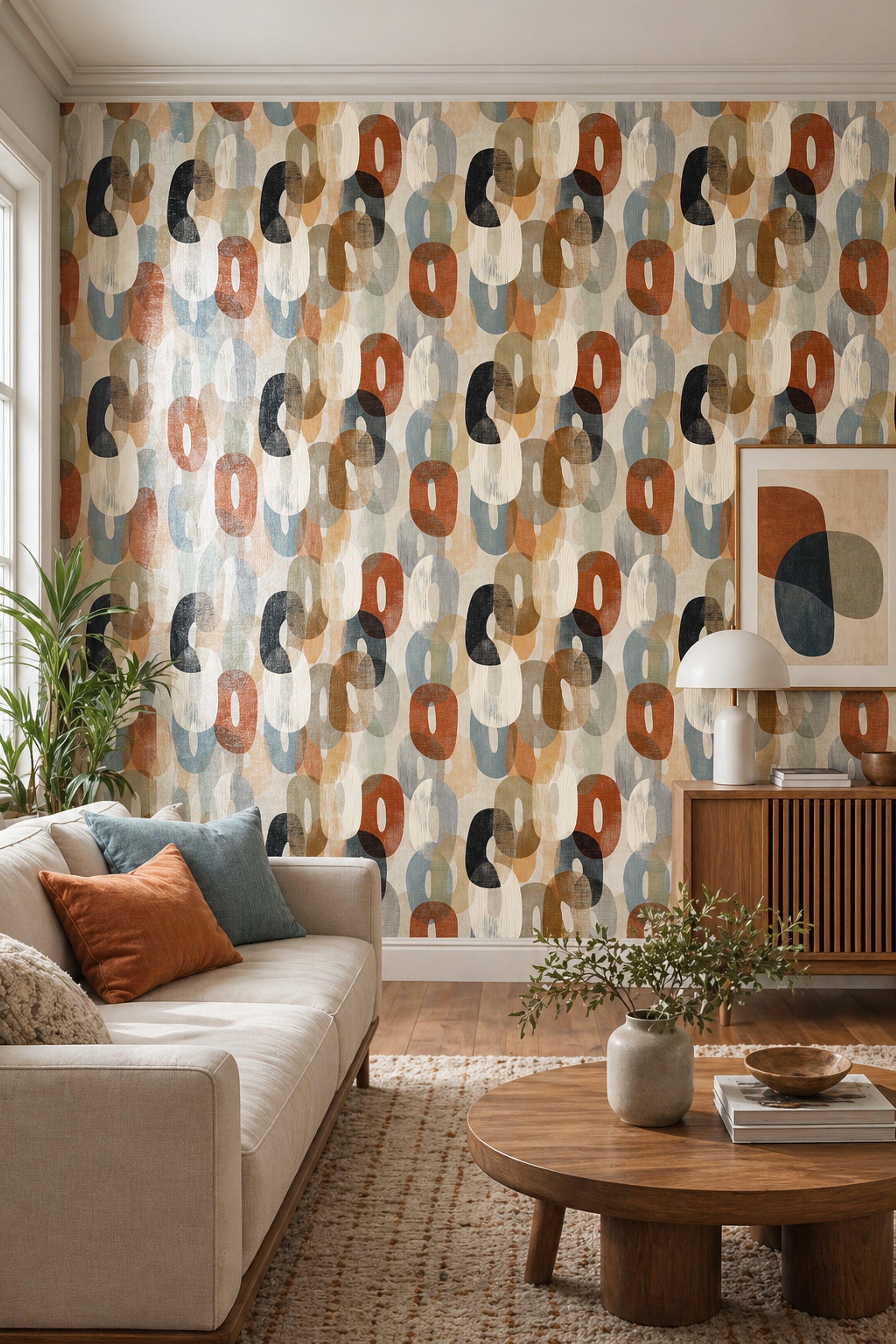 Mid Century Modern Wallpaper Modern Removable Contemporary Wall Decor