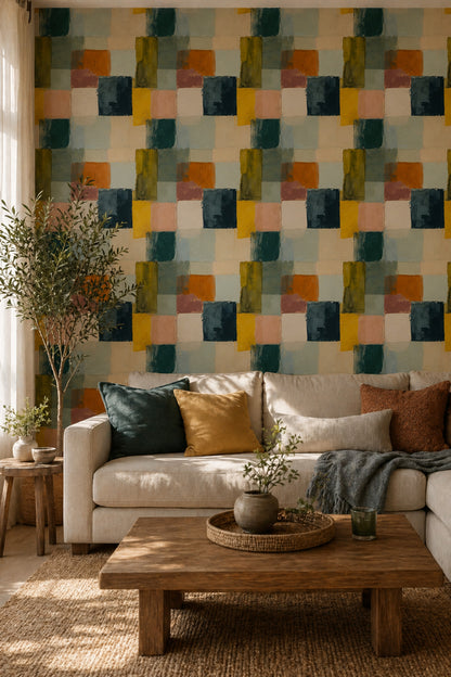 Mid Century Modern Wallpaper Modern Removable Retro Wall Decor