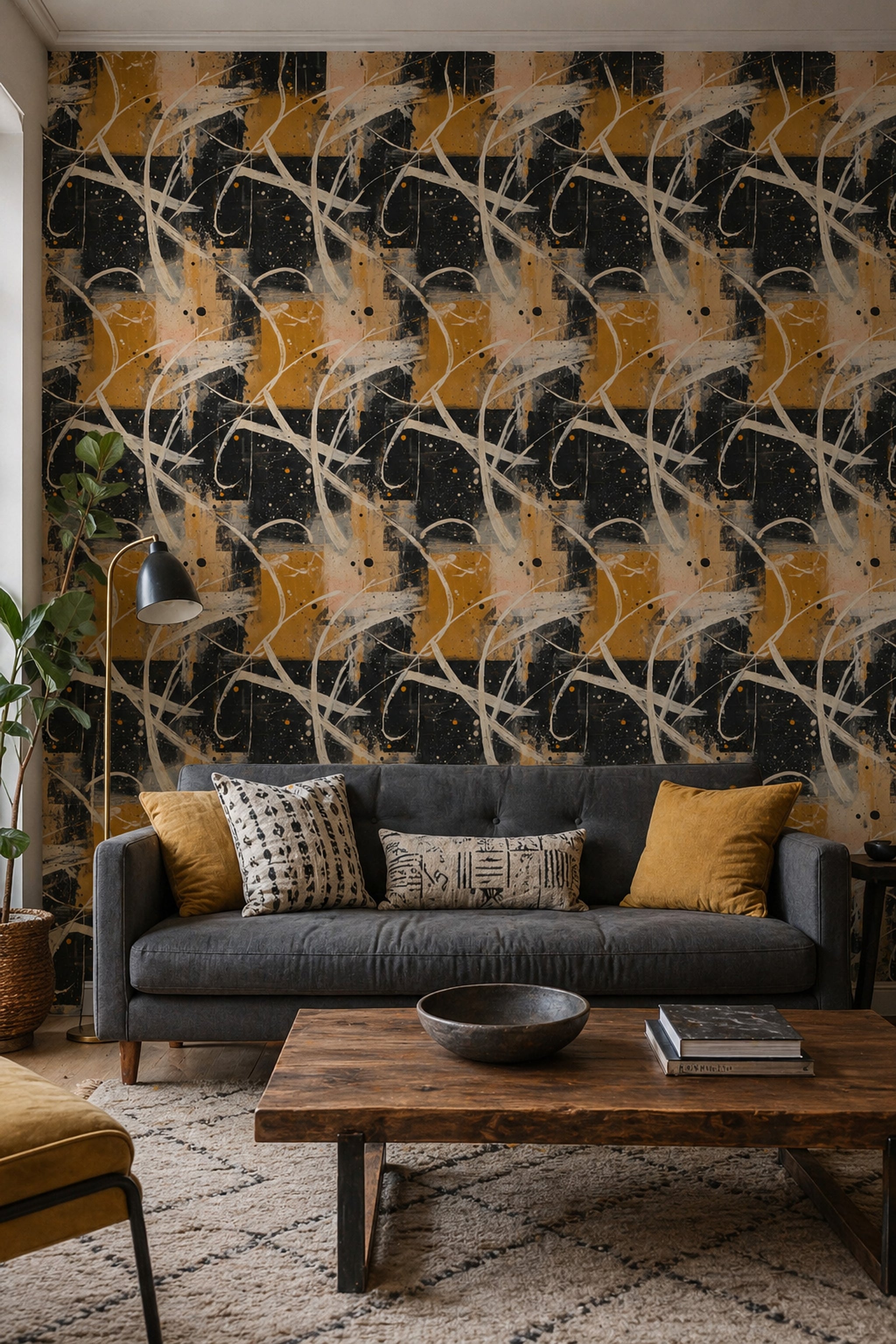 Background White Wallpaper Abstract Modern Removable Wall Decor