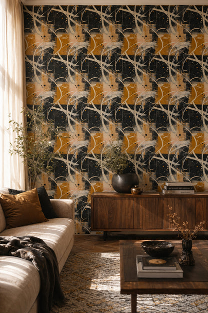Background White Wallpaper Abstract Modern Removable Wall Decor