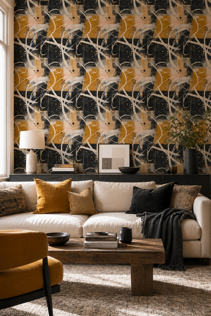 Background White Wallpaper Abstract Modern Removable Wall Decor