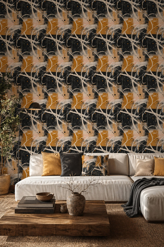 Background White Wallpaper Abstract Modern Removable Wall Decor