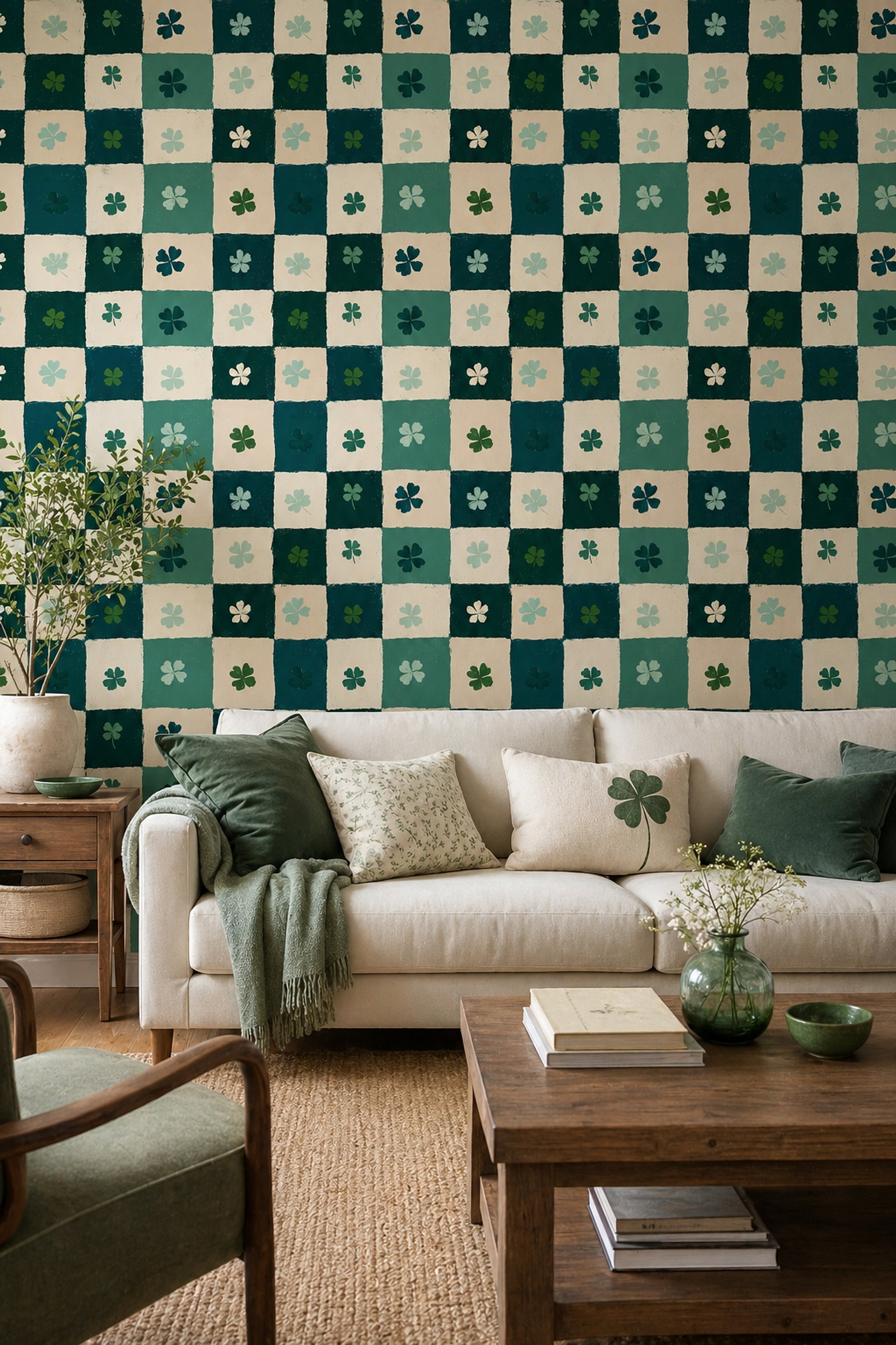 Shades Of Green Wallpaper Verdant Botanical Decorative Mural
