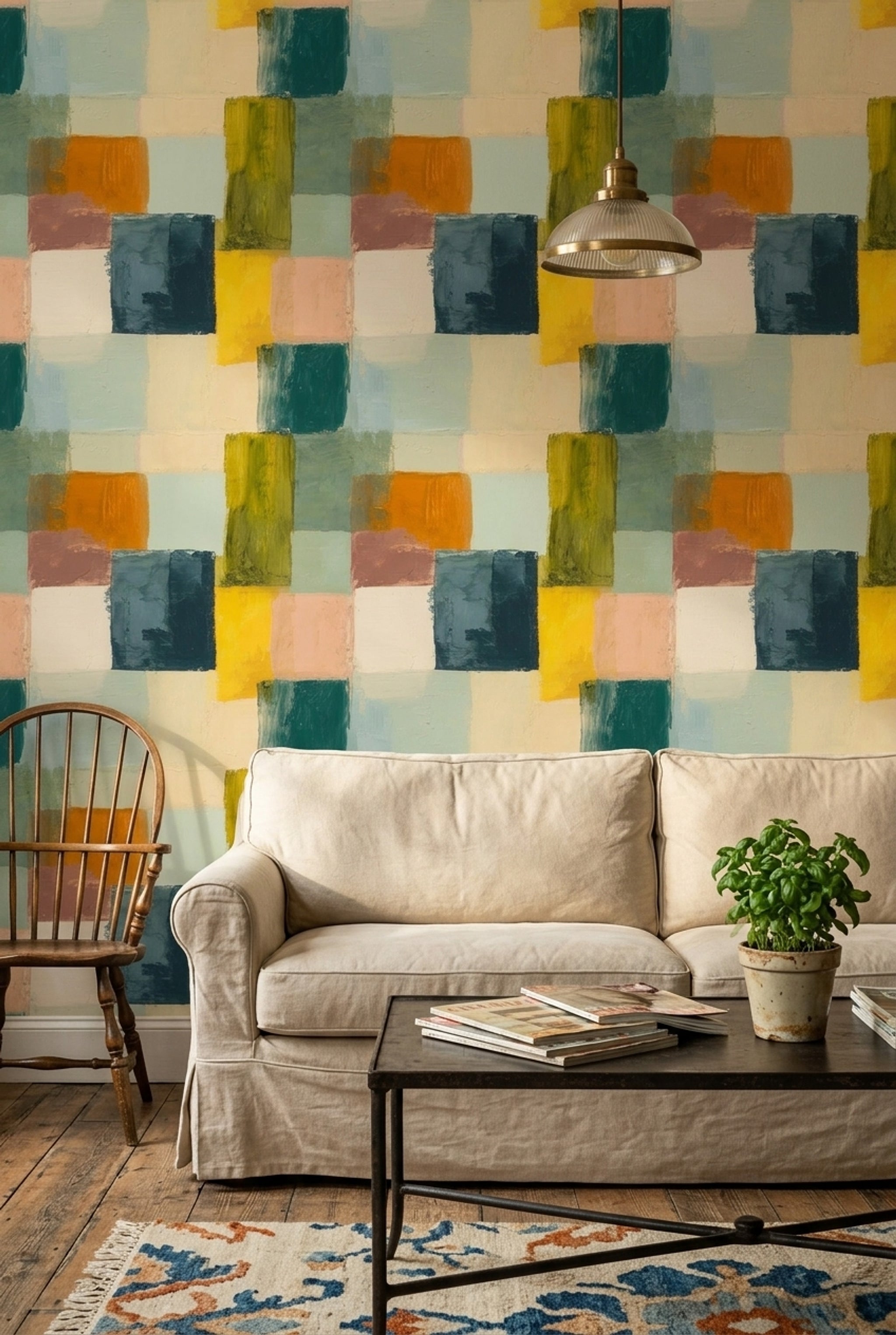 Mid Century Modern Wallpaper Modern Removable Retro Wall Decor