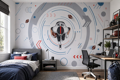Bright Background Wallpaper Light Gray Navy Blue Wall Mural
