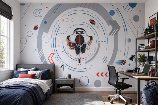 Bright Background Wallpaper Light Gray Navy Blue Wall Mural