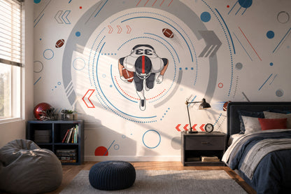 Bright Background Wallpaper Light Gray Navy Blue Wall Mural