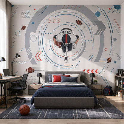 Bright Background Wallpaper Light Gray Navy Blue Wall Mural