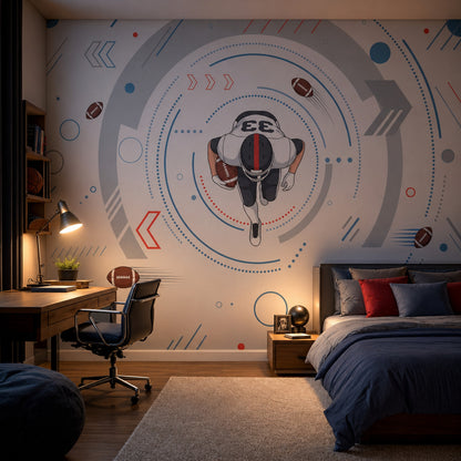 Bright Background Wallpaper Light Gray Navy Blue Wall Mural