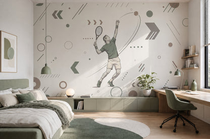 Abstract Pattern Wallpaper Geometric Pattern Removable Sports Pattern Wall Decor