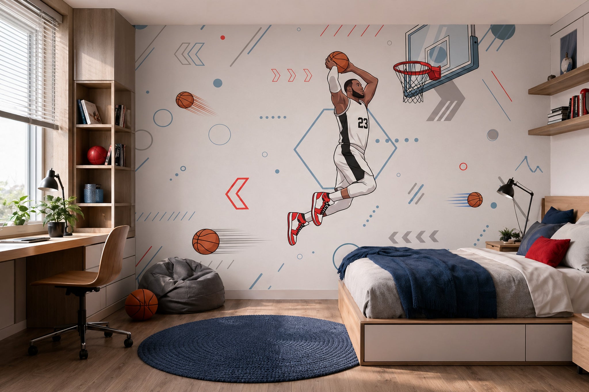 Basketball Wallpaper Dunk Sports Removable Wall Decor