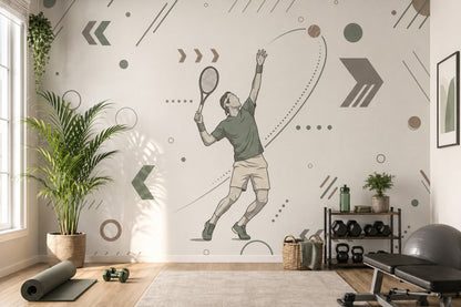 Abstract Pattern Wallpaper Geometric Pattern Removable Sports Pattern Wall Decor