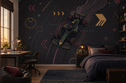 Race Car Wallpaper Motorsport Tech Futuristic Removable Wall Decor