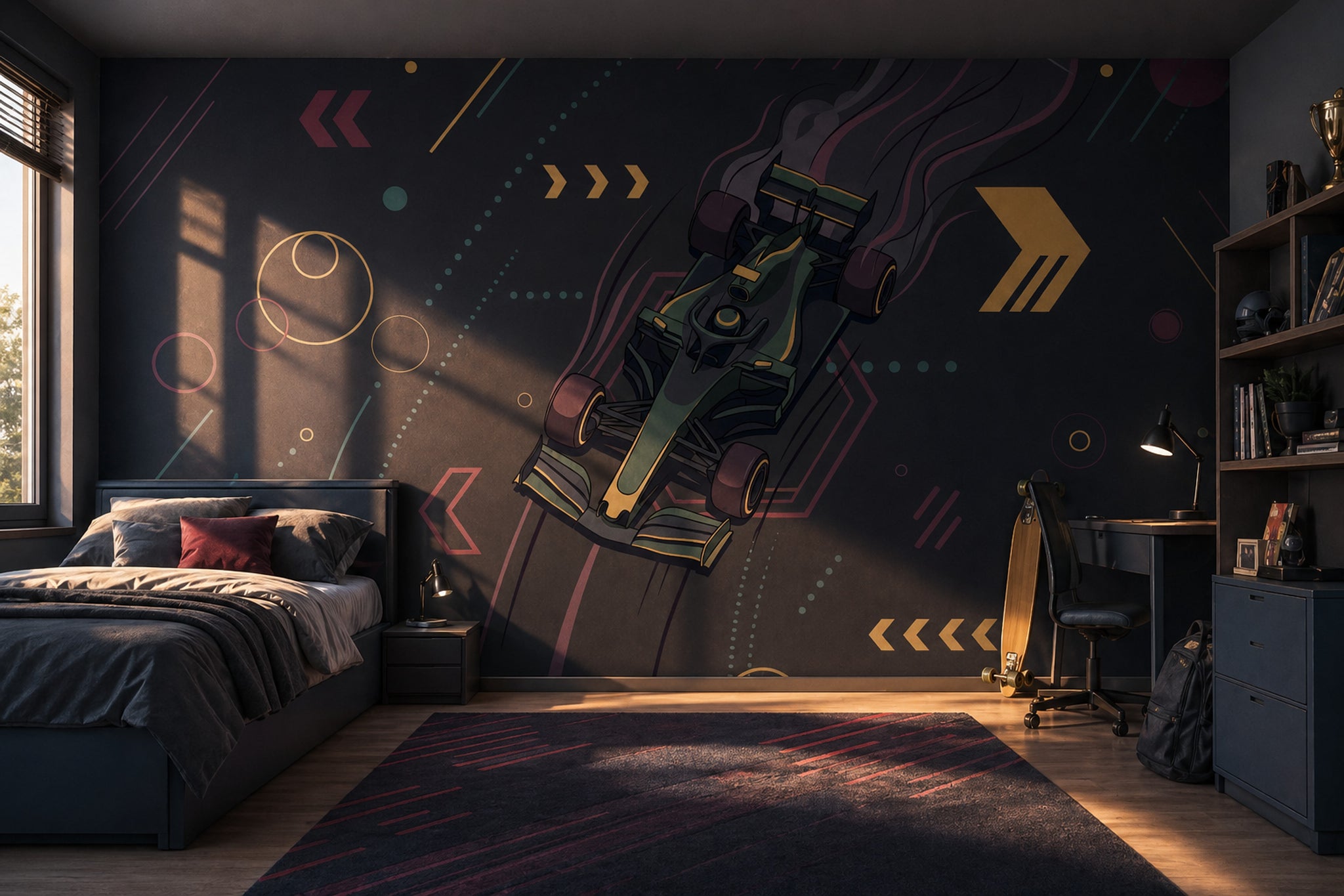Race Car Wallpaper Motorsport Tech Futuristic Removable Wall Decor