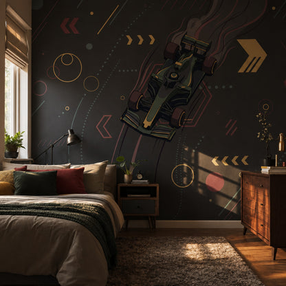 Race Car Wallpaper Motorsport Tech Futuristic Removable Wall Decor