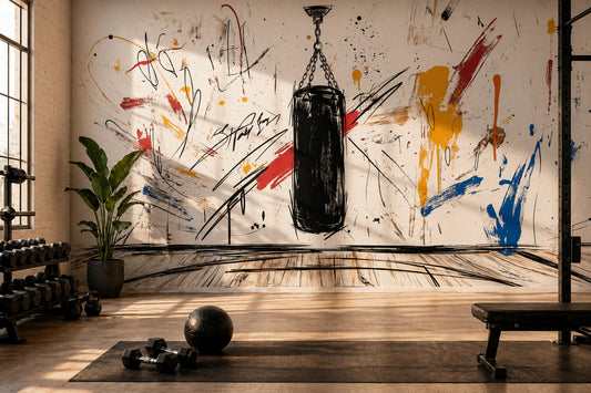 Boxing Wallpaper Punching Bag Removable Graffiti Wall Decor